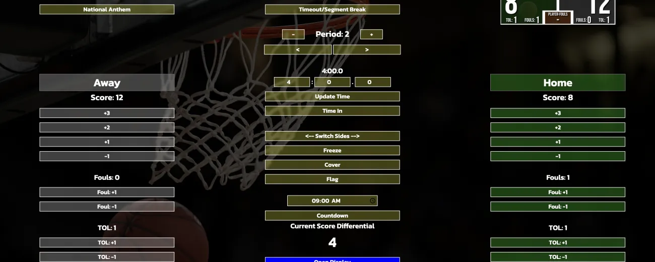 screenshot of scoreboard controller in browser