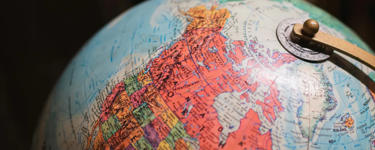 globe showing United States